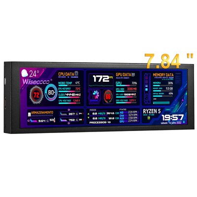 7.84'' 1280x400 Portable mini LCD Monitor IPS Secondary Screen Computer Display