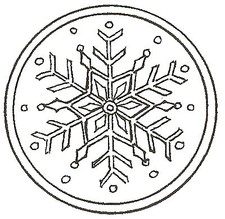 WINTER SNOWFLAKE CIRCLE Wood Mounted Rubber Stamp NORTHWOODS C10168 New