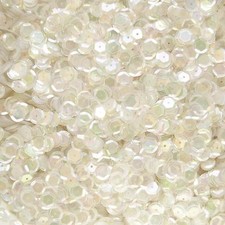8mm Cup Sequins Facet Paillette ~ Ivory Crystal Iris Rainbow ~ Made in USA