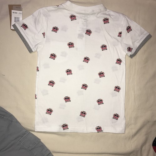 Gymboree ROK Boy size 4 Fire Engine Henley Top Shorts Sox Red Grey White New 3pc - Picture 7 of 10