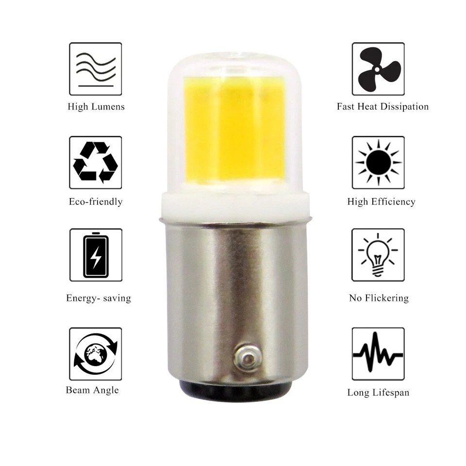 6pcs BA15D LED Light Bulb 1511 COB Lights Lamp 120V Fit Sewing Machine/Kenmore - Image 4 of 4