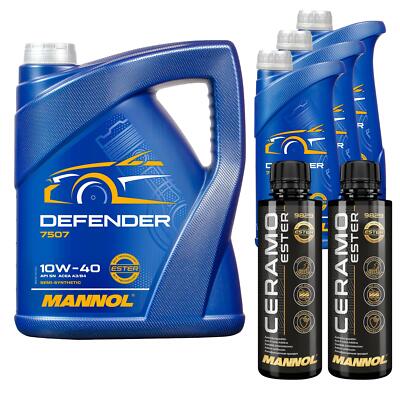 8L MANNOL Motoröl DEFENDER 10W-40 Inkl. 2x Additive Ceramo Ester 9829