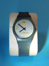 Armbanduhr Lufthansa;  Merchandising-Promotion-Uhr;   Flugzeug=Sekundenanzeige