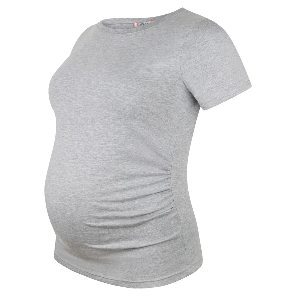 Umstandsshirt unifarben Umstandsmode Schwangerschaft Schwangerschaftsshirt Kurz - Bild 2 von 4