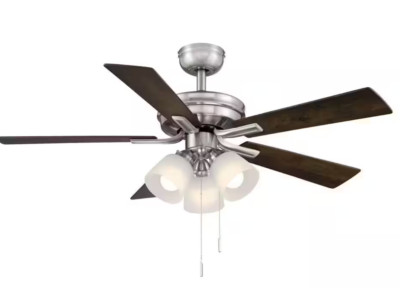 Hampton Bay Sinclair II 44 in. Indoor Brushed Nickel LED Ceiling Fan with Light