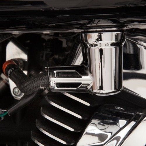 Ciro 73000 Chrome EFI Fuel Line Fitting Cover Trim for Touring Softail Dyna XL - Picture 2 of 2