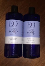 Liquid Hand Soap, French Lavender, EO Products, Two 32 fl oz Bottles (64 oz)