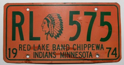 USA Nummernschild Minnesota ''Red Lake Chippewa Indian'' mit Indianhead Typ1.RL575