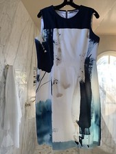 elie Tahari dress 12 With Contrasting Belt And Fully Lined