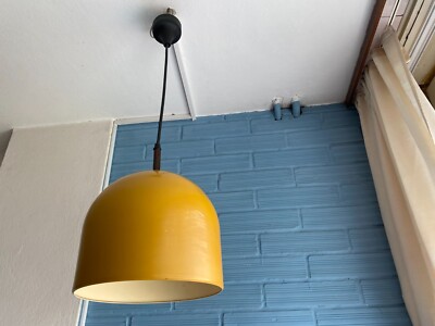 Vintage Mid Century Pendant Space Age UFO Lamp Atomic Design Light Metal