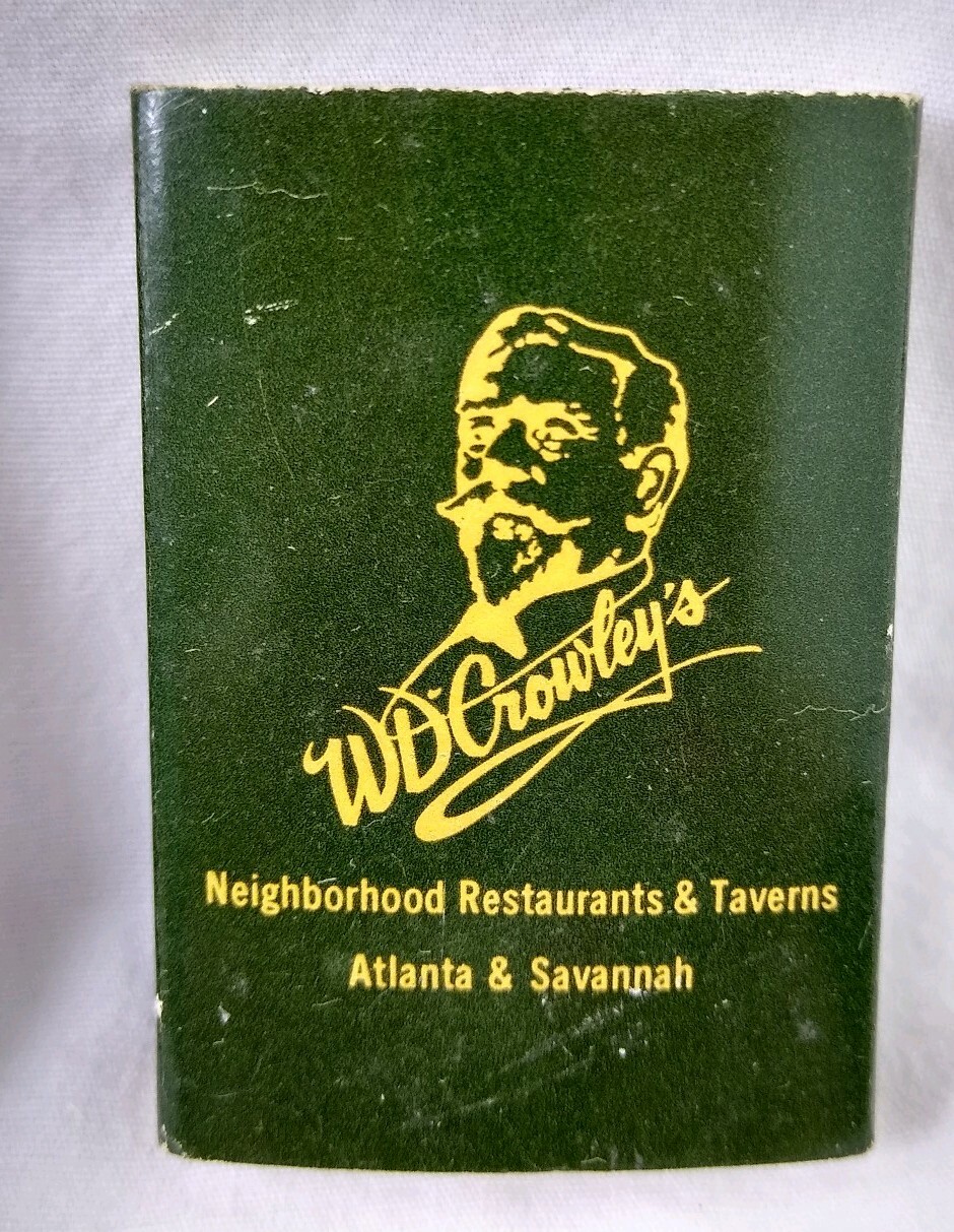 WD Crowley's Restaurant Tavern 2 Box of Matches Atlanta GA Vintage eBay