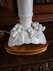 Vintage Classical Blanc De Chine Italian White Porcelain Table Lamp w/Grapes  — photo 6