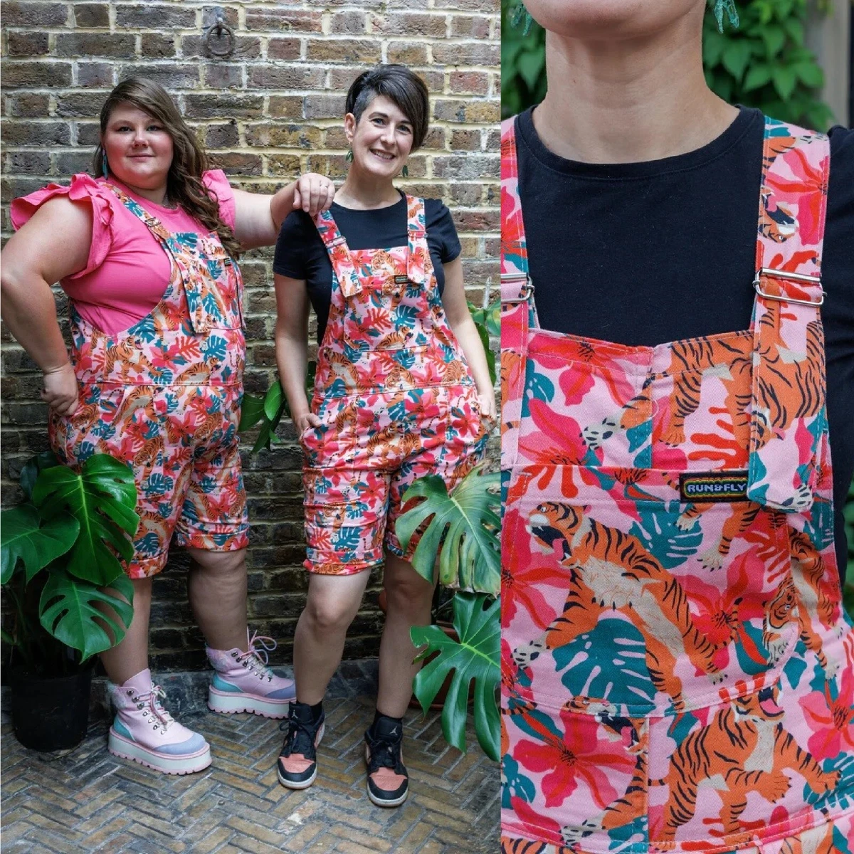 Tutina Corta Donna In Velluto A Coste Hooever - Con T Laterali E Cinghie Regolabili - Rosa, M - 3