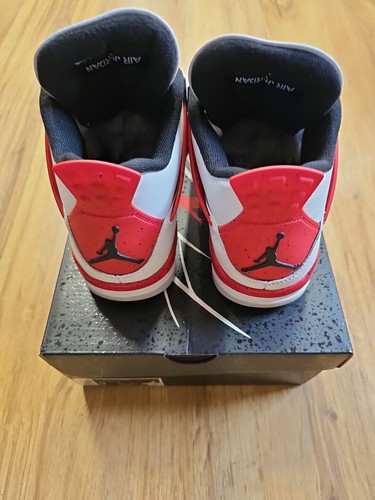 Nike Air Jordan 4 Retro White/Fire - Black Red Cement Sneakers DH6927-161 Size 9 - Picture 3 of 17