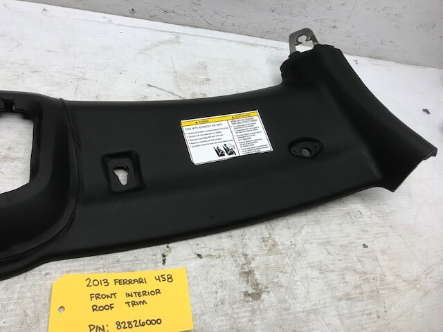 13 FERRARI 458 ITALIA RIGHT BLACK LEATHER UPPER WINDSCREEN TRIM PANEL 10-15