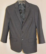 Calvin Klein Suit Jacket Blazer 12 Gray Lined Wool Blend 2 Button