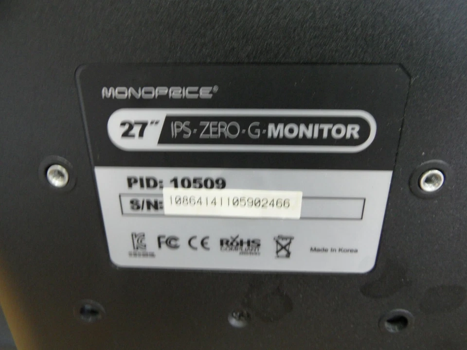 Monoprice 27" IPS-ZERO-G Monitor 10509 No Stand 2560 X 1440 Dual Link DVI - Image 3 of 4