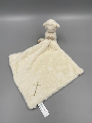 Mon Ami Plush Cream Lamb Sheep Lovey With Cross Gold Stars Security Blanket 2019
