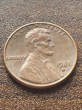 1981 D Penny Error Variety Lincoln Memorial D/D Filled “D” Actual Coin TK3850*