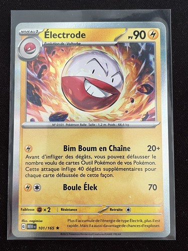 Carta Pokemon Electrode 101/165 – Voltorb – Set 151, Evolution 2, Holo Rara