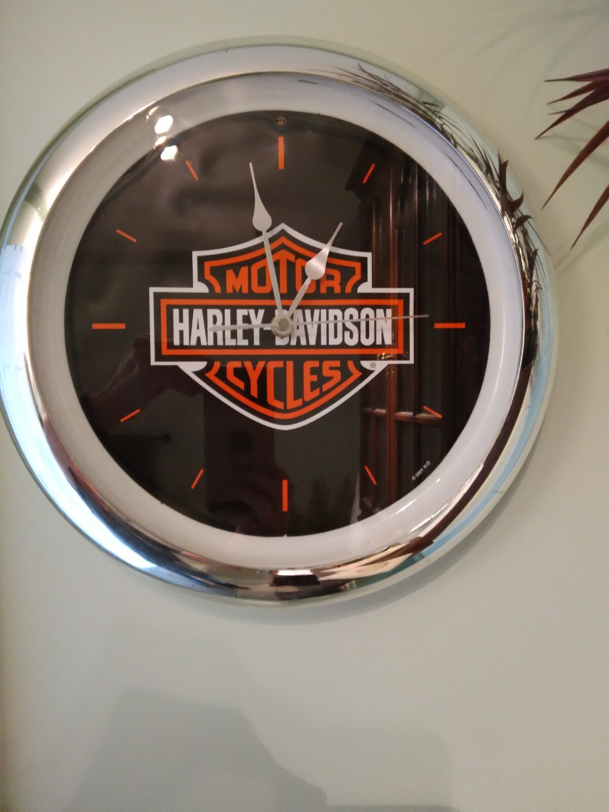 Harley Davidson Motorcycles Wall Clock BUILT IN REV SOUND SPEAKER Rare