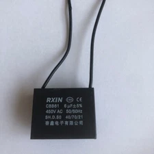 450V 6UF CBB61 Ceiling Fan Motor Running Capacitor 2 Wire 50/60 Hz