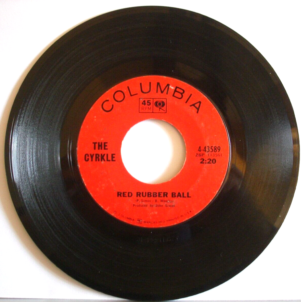 The Cyrkle Red Rubber Ball / How Can I Leave Her 7" Vinyl 1966 Good+