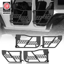 4pcs Rock Crawler Front Rear Tubular Doors For Jeep Wrangler Jk 07-18 4 Door
