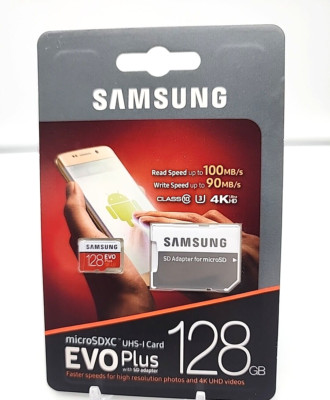NEW SEALED Samsung 128GB EVO Plus UHS-I U3 Class 10 microSDXC MB-MC128GA Memory