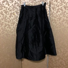 Talbots NWT Vintage Black 100 Silk A-Line Midi Skirt Size 4 RUNS SMALLER
