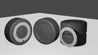 1/24 Volk Rays C1 Wheels Reifen Bremsscheiben für Diorama oder Diecast UNLACKIERT