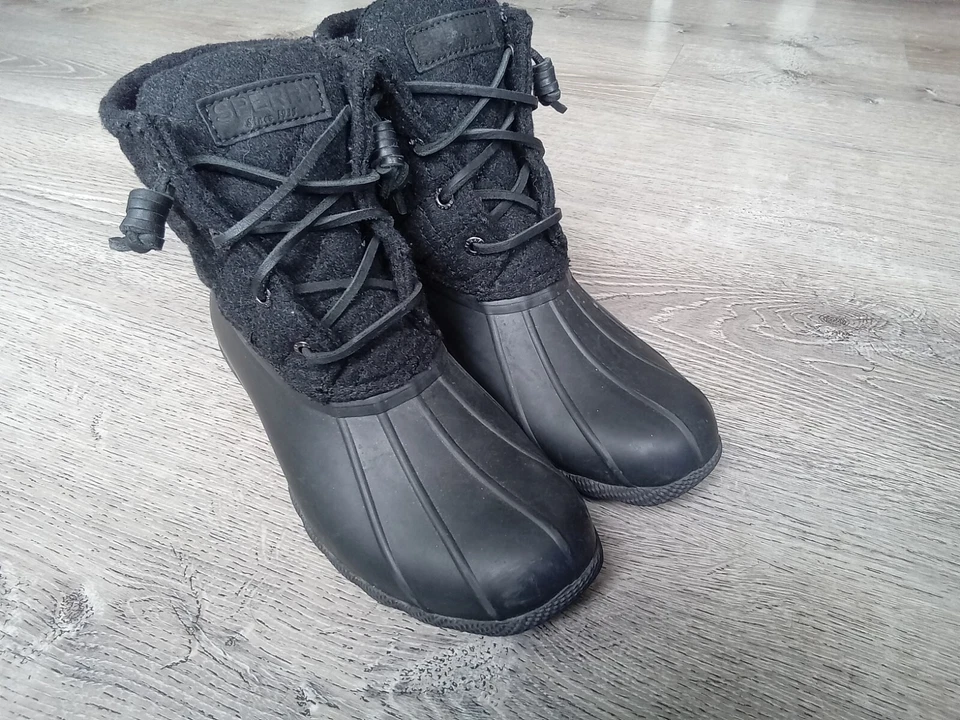 Botas de lluvia acolchadas Sperry para mujer negras talla 6,5 STS97562F botas de pato de lana de nieve Foto 2 de 4