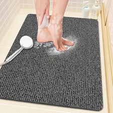 Shower Mat Bathtub Non-Slip,24x16 inch, Soft Tub 24"x16", Black