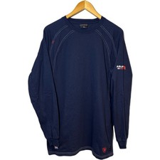 Ariat FR Shirt Men Med Blue Work Flame Resistant Long Sleeve CAT2 2112 USA Made