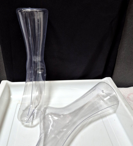 2 Clear Plastic Female Women Foot / Sock Mannequins Models Forms Display Molds