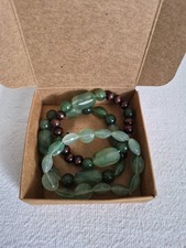 3 Different Green Elastic Bracelets