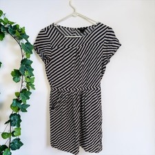 JCrew Navy Blue White Striped Short Sleeve Pocket Mini Dress Size 2 Nautical