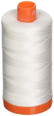 1422yd Natural White Mako Cotton Thread Solid 50wt for Sewing Quilting