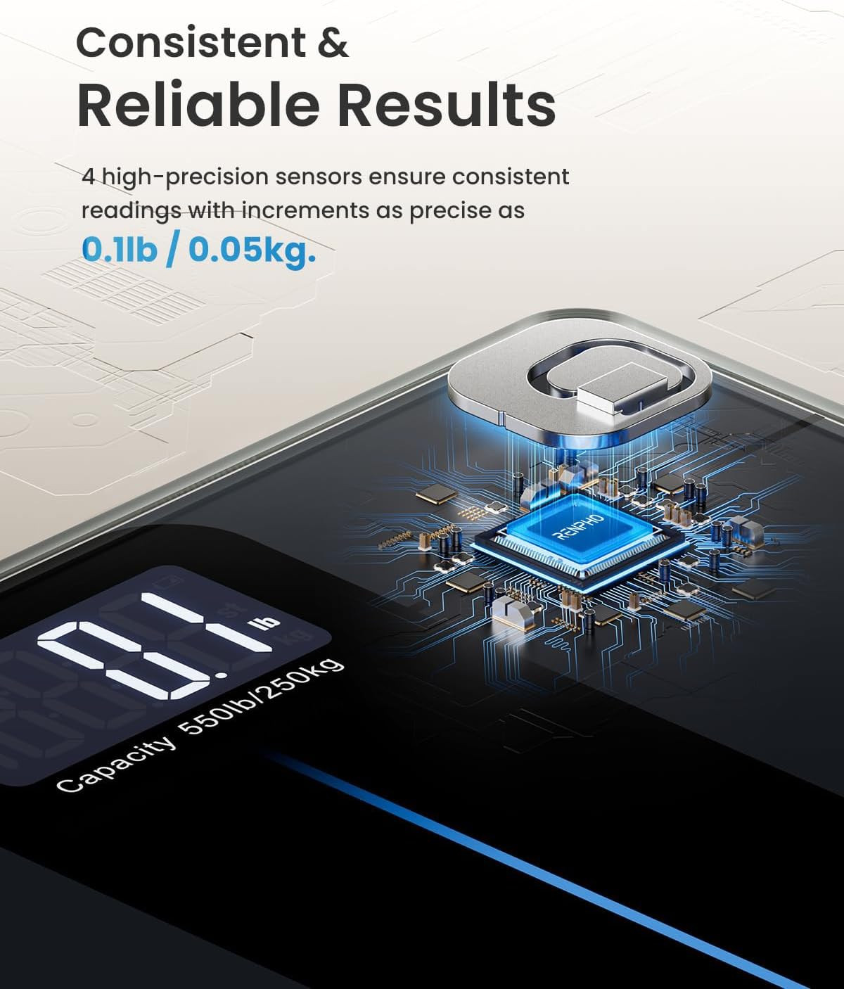Bilancia Pesapersone Digitale 250kg | Alta Precisione Vetro Temperato - 2