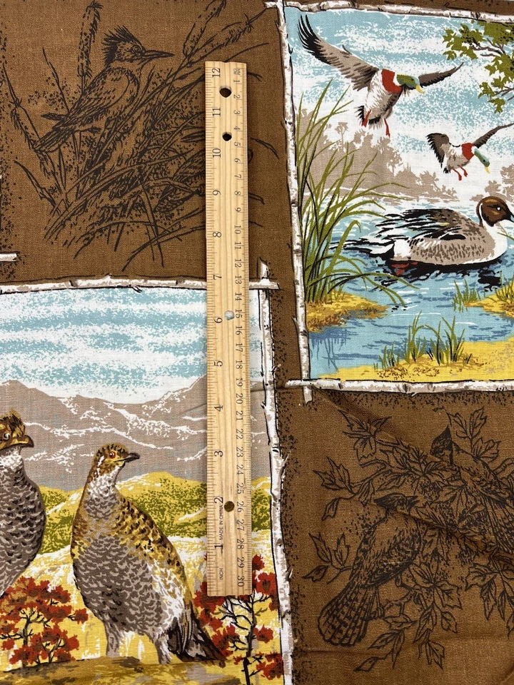 "Tela de algodón tejida de 1 yarda 58"" de ancho para casa y hogar de pato faisán de colección" Foto 3 de 4