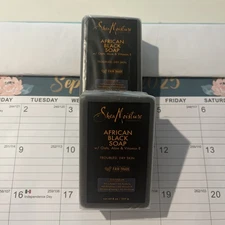 Shea Moisture African Black Soap with Shea Butter, 8 oz (2 Pack)