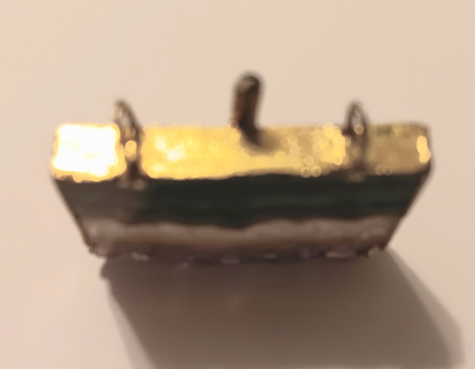 Rectangular Gold Plated Amethyst Geode Slice Pend… - image 4