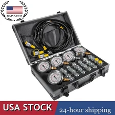 Excavator Construction Hydraulic Pressure Gauge Kit Fits for Caterpillar, Case