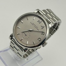 Marc By Marc Jacobs Womens Baker Watch Silver-tone Working New Battery