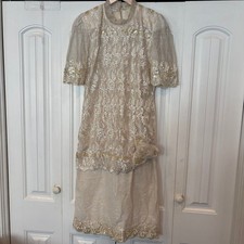 Floral and Sequin Wedding Dress Size Small  