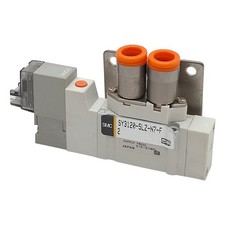 SMC SY3120-5LZ-N7-F2 Solenoid Valve, 5-Way, 1/4 Tube, 0.15-0.7MPa, 24VDC Coil