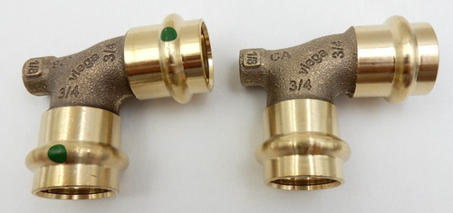 2-PACK VIEGA PROPRESS 3/4" X 3/4" PRESS X 1/8" FPT BRONZE VENT ELBOW 79640 NEW