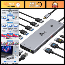 4K Dual Monitor Docking Station USB-C Hub 13-in-1 for Laptop  MacBook