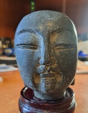 Stone Buddha Head Sculpture