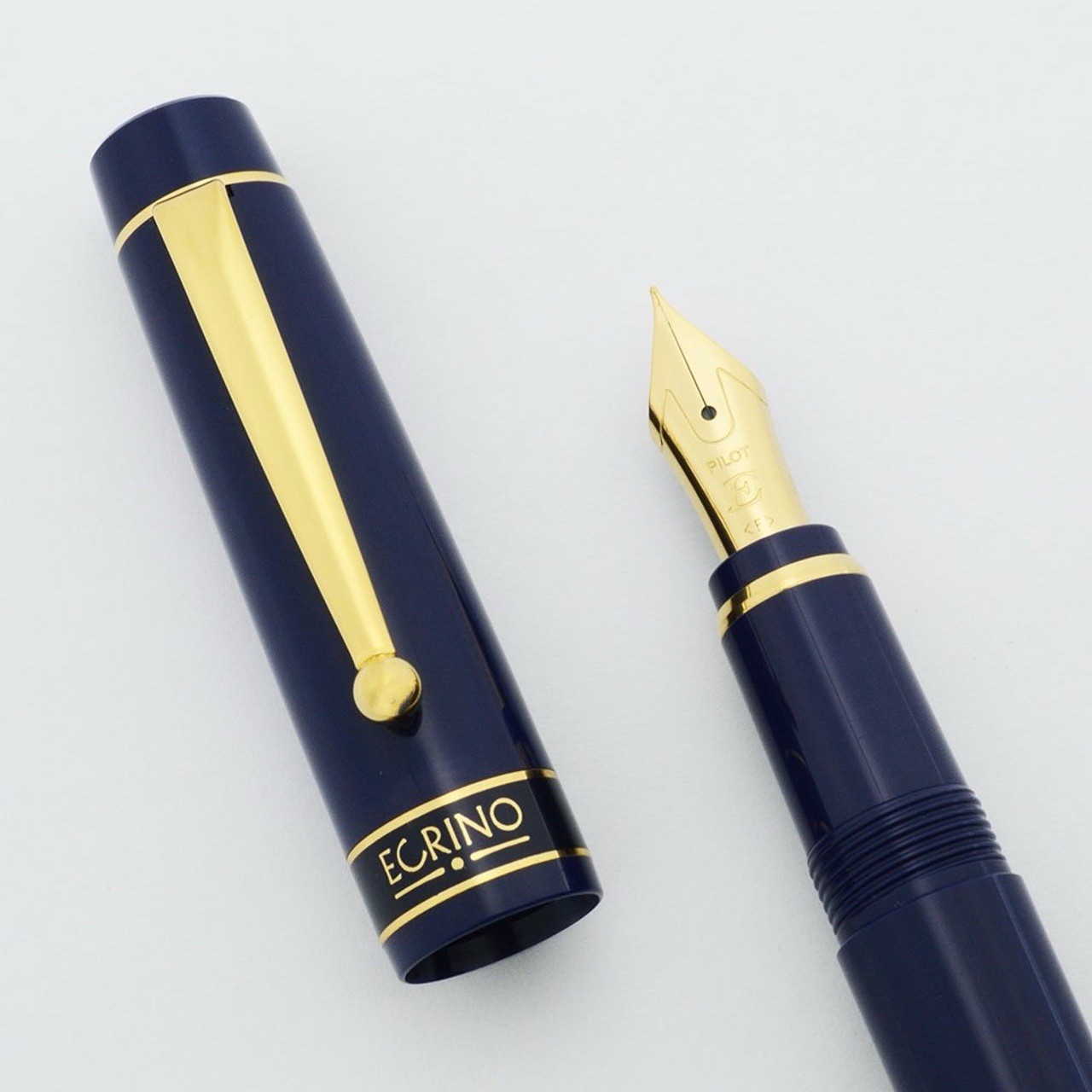 Pilot Ecrino Dark Blue, Gold Trim, Broad Nib, W/Converter - Brand New, Unopened